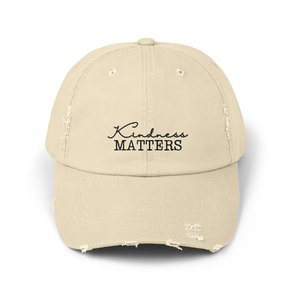 Unisex Distressed Cap - Kindness Matters Vintage Hat