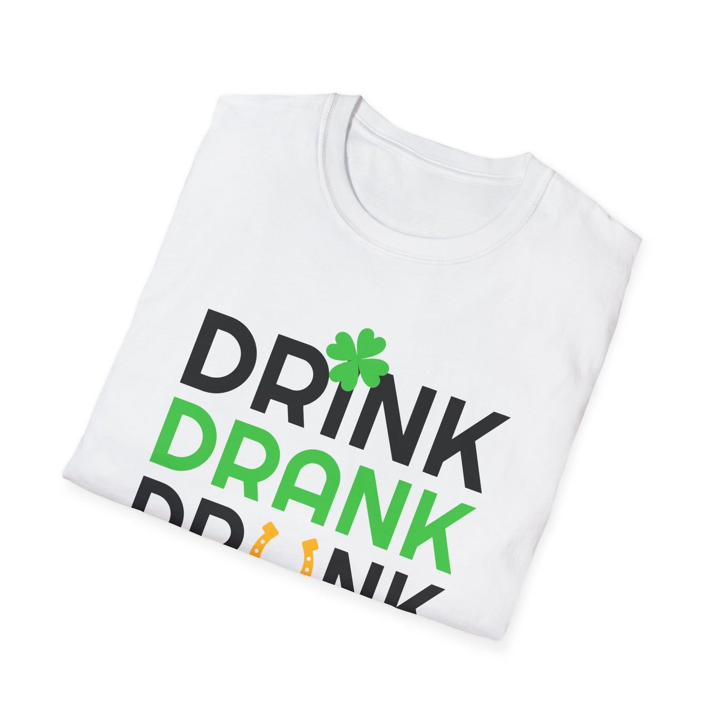 Funny St. Patrick's Day T-Shirt - Drink Drank Drunk Tee, Unisex Casual Wear, Party Top, Gift for Leprechaun Lovers, Celebration Shirt