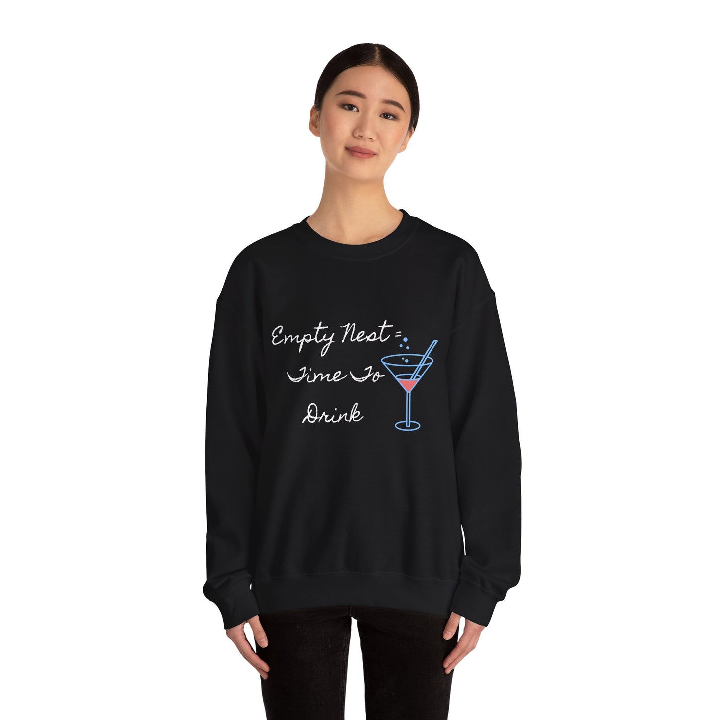 Crewneck Sweatshirt for Empty Nester, Retro Cocktail D,rink Lovers
