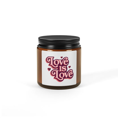 Love is Love Scented Candle | Romantic Gift, Home Decor, Self-Care, Wedding Favor, LGBTQ+ Support - Valentines Day