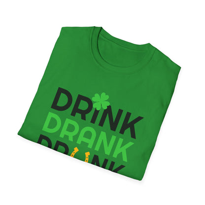 Funny St. Patrick's Day T-Shirt - Drink Drank Drunk Tee, Unisex Casual Wear, Party Top, Gift for Leprechaun Lovers, Celebration Shirt
