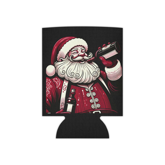 Festive Santa Koozie Can Cooler, Holiday Drink Holder, Christmas Gift, Party Accessory, Beer Hugger, Santa Mug