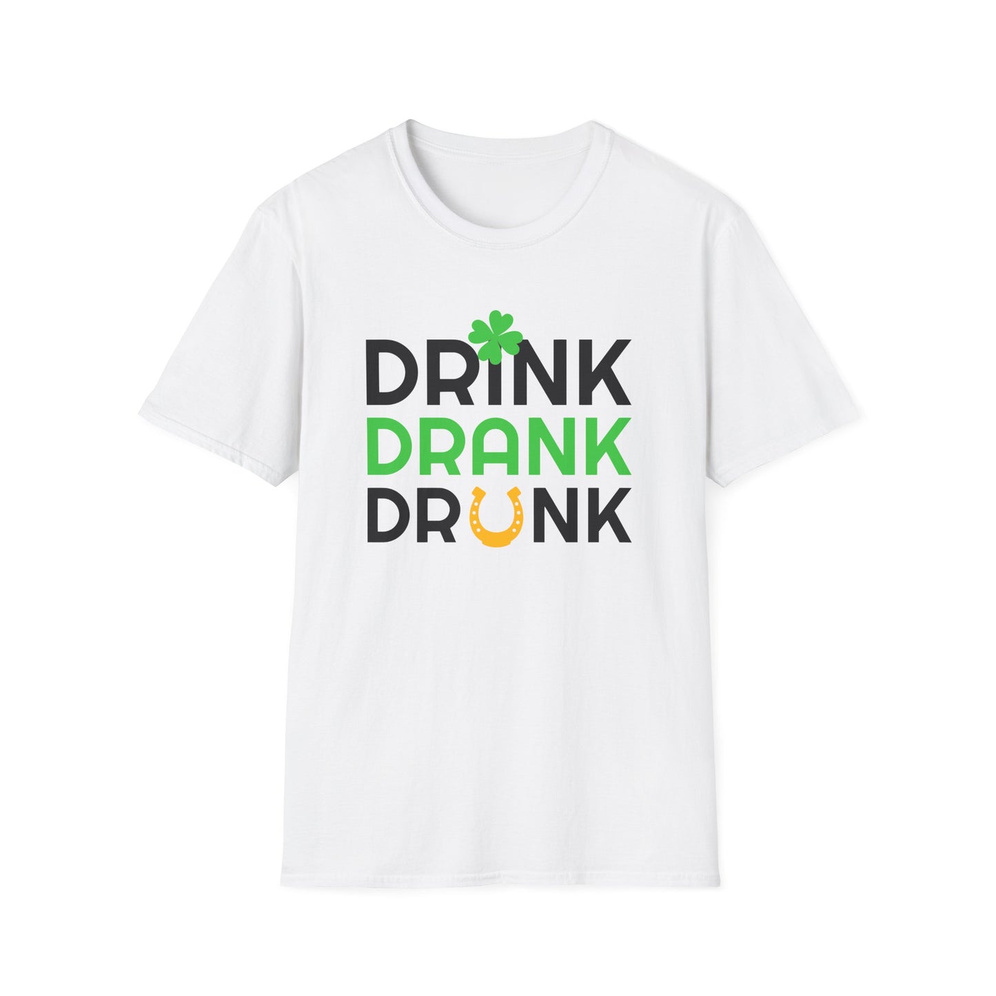 Funny St. Patrick's Day T-Shirt - Drink Drank Drunk Tee, Unisex Casual Wear, Party Top, Gift for Leprechaun Lovers, Celebration Shirt