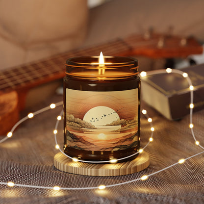 Scented Soy Candle - Amber Jar - Sunset Serenity