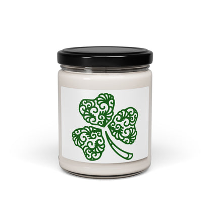 Lucky Clover Scented Soy Candle, St. Patrick's Day Gift, Home Decor, Eco-Friendly Candle, Green Decor, Relaxation